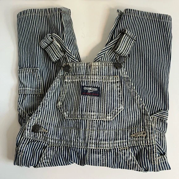 Oshkosh B’gosh stripped overalls size 12M - Picture 4 of 10